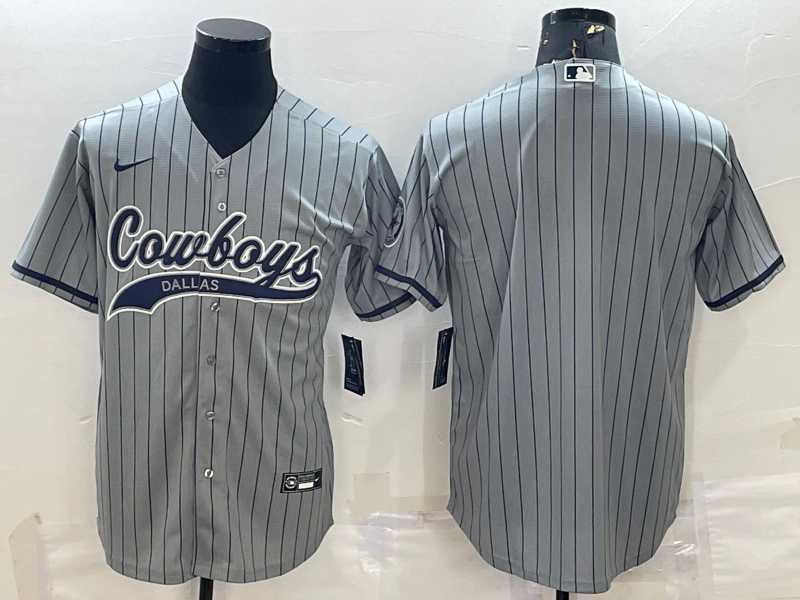 Men's Dallas Cowboys Blank Grey Pinstripe With Patch Cool Base Stitched Baseball Jersey,We sell and wholesale Men's Dallas Cowboys Blank Grey Pinstripe With Patch Cool Base Stitched Baseball Jersey on line form chian!